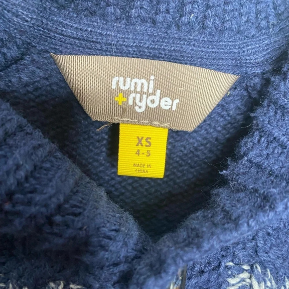 RUMI AND RYDER Grandpa Style Knit Button-Front Sweater with Collar Size XS 4/5) - Picture 2 of 5